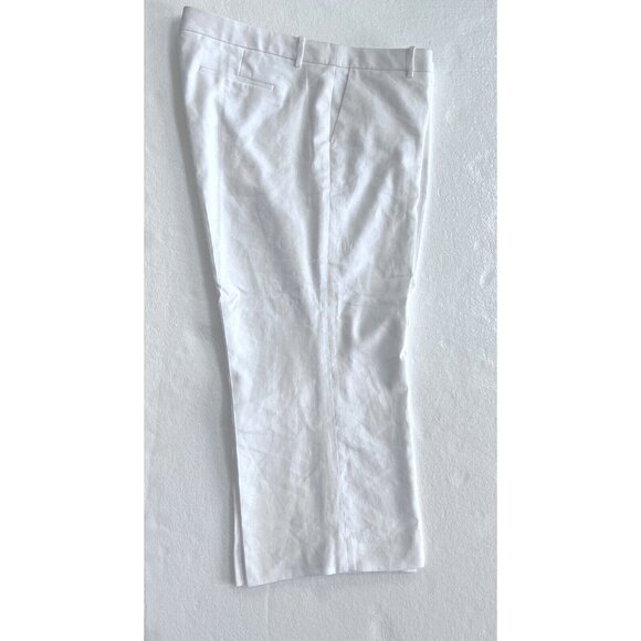 J. Crew Women Linen Blend White Wide Leg Sz 22 Pant High Rise Slash Pocket LINEN - Picture 7 of 14
